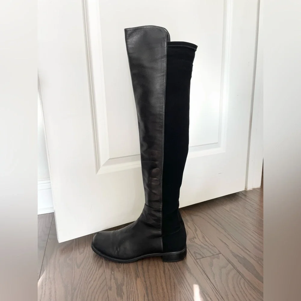 STUART WEITZMAN 5050 NAPPA LEATHER BACK STRETCH OTK BOOTS SIZE 11